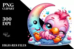 Colorful Baby Flamingo Clipart Product Image 1