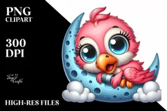 Colorful Baby Flamingo Clipart Product Image 3