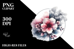Modern Flower with Splashes PNG Product Image 2