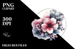 Flowers with Splashes, Modern PNG Product Image 2