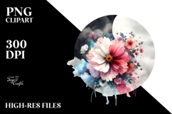 Flowers with Splashes, Modern PNG Product Image 2