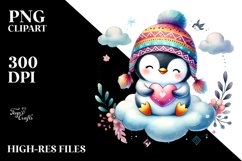 Boho Penguin Cloud Heart PNG Product Image 2
