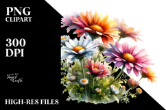 Glossy Daisy Petals Watercolor Clipart Product Image 2
