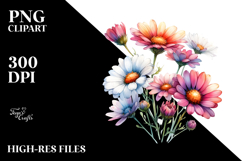 Glossy Daisy Petals Watercolor Clipart Product Image 2