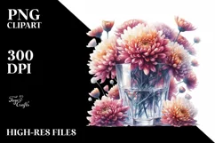 Vibrant Filled with Large Chrysanthemum Clipart Product Image 1