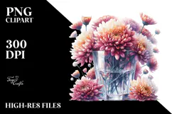 Vibrant Filled with Large Chrysanthemum Clipart Product Image 2