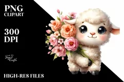 Watercolor Baby Lamb Large Flower Product Image 1