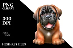 Cute Baby Mastiff with Big Eyes PNG Product Image 2