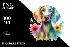 Colorful Watercolor Weimaraner Clipart Product Image 3