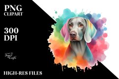 Cute Watercolor Weimaraner Clipart Product Image 3