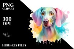 Playful Watercolor Weimaraner Clipart Product Image 3