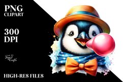 Quirky Colorful Penguin with Hat | Clipart Product Image 3