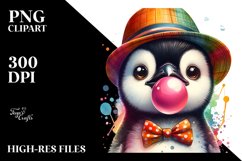 Quirky Colorful Penguin with Hat | Clipart Product Image 1