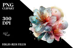 Abstract Rhododendron Watercolor PNG Product Image 2