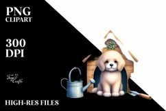 Colorful Dog House with Rainbow Bird Clipart Product Image 3