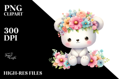 Colorful Flower Bear Clipart Product Image 2