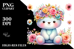 Colorful Flower Bear Clipart Product Image 2