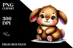 Baby Plush Rabbit, Watercolor PNG Product Image 2
