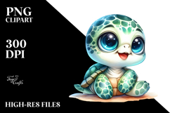 a, Baby Turtle with Big Eyes, High-Resolution PNG Product Image 2