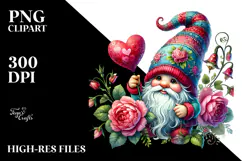 Valentines Gnome with Detailed Hat PNG Product Image 2