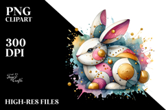 Colorful Wooden Bunny, High-Res PNG Product Image 2