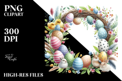 Easter Watercolor Wreath PNG Product Image 2