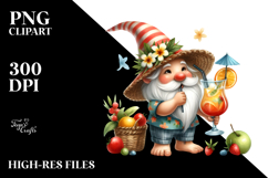 Cute Gnome Drinking Cocktail, PNG Product Image 2