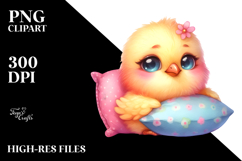 Vibrant Watercolor Smiling Baby Chicken PNG Product Image 2