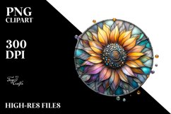 Stained Sunflower Round Product Image 1