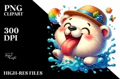 Funny Cute Bear Tongue Out | Sublimation Clipart Product Image 3
