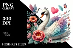 Boho Swan on Flower, Colorful PNG Product Image 2