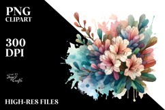 Stained Rhododendron, Watercolor PNG Product Image 1