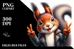 Funny Squirrel Portrait with Victory Sign | Clipart Product Image 3