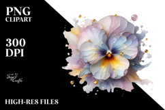 Pansy with Golden Insets, Transparent PNG Product Image 2