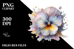 Pansy with Golden Insets, Transparent PNG Product Image 2