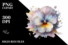 Pansy with Golden Insets, Transparent PNG Product Image 3