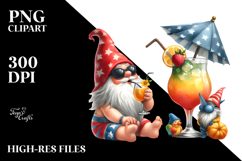 Whimsical Gnome Drinking Cocktail PNG Product Image 2