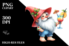 Whimsical Gnome Drinking Cocktail PNG Product Image 2