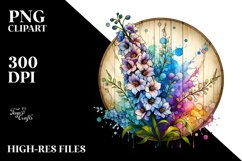 Stained Delphinium Wood Watercolor Product Image 1