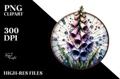 Stained Foxglove Round Watercolor Splash Clipart Product Image 3