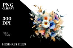 Vibrant Abstract Bouquet | Golden Foil | Clipart Product Image 3