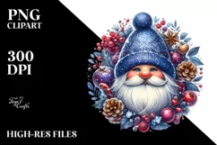 Detailed Vibrant Winter Gnome PNG Product Image 3