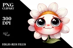 Funny Baby Face Expressive Flower PNG Product Image 1