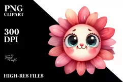 Funny Baby Face Expressive Flower PNG Product Image 3