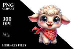 Watercolor Funny Poney Lamb | Big Eyes | Bandana Product Image 2