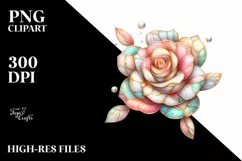 Pastel Wooden Stained Rose Sticker Clipart Product Image 1