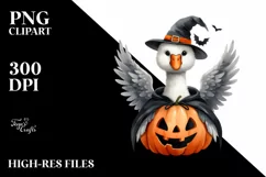 Funny Swan Wearing Halloween Suit | Clipart Product Image 3