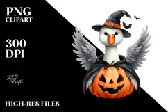 Funny Swan Wearing Halloween Suit | Clipart Product Image 2