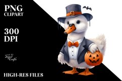 Funny Swan Wearing Halloween Suit | Clipart Product Image 1