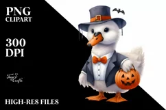 Funny Swan Wearing Halloween Suit | Clipart Product Image 1